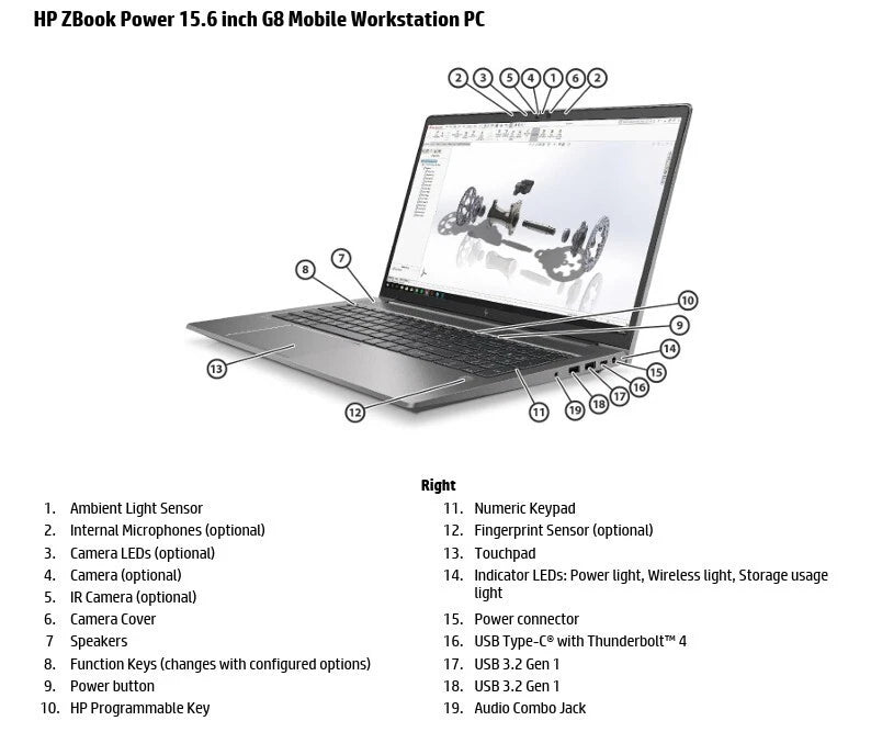HP Certified Refurbished Zbook Power G8 15.6" Touch-i7 2TB SSD Win11 Pro (Refurbished)